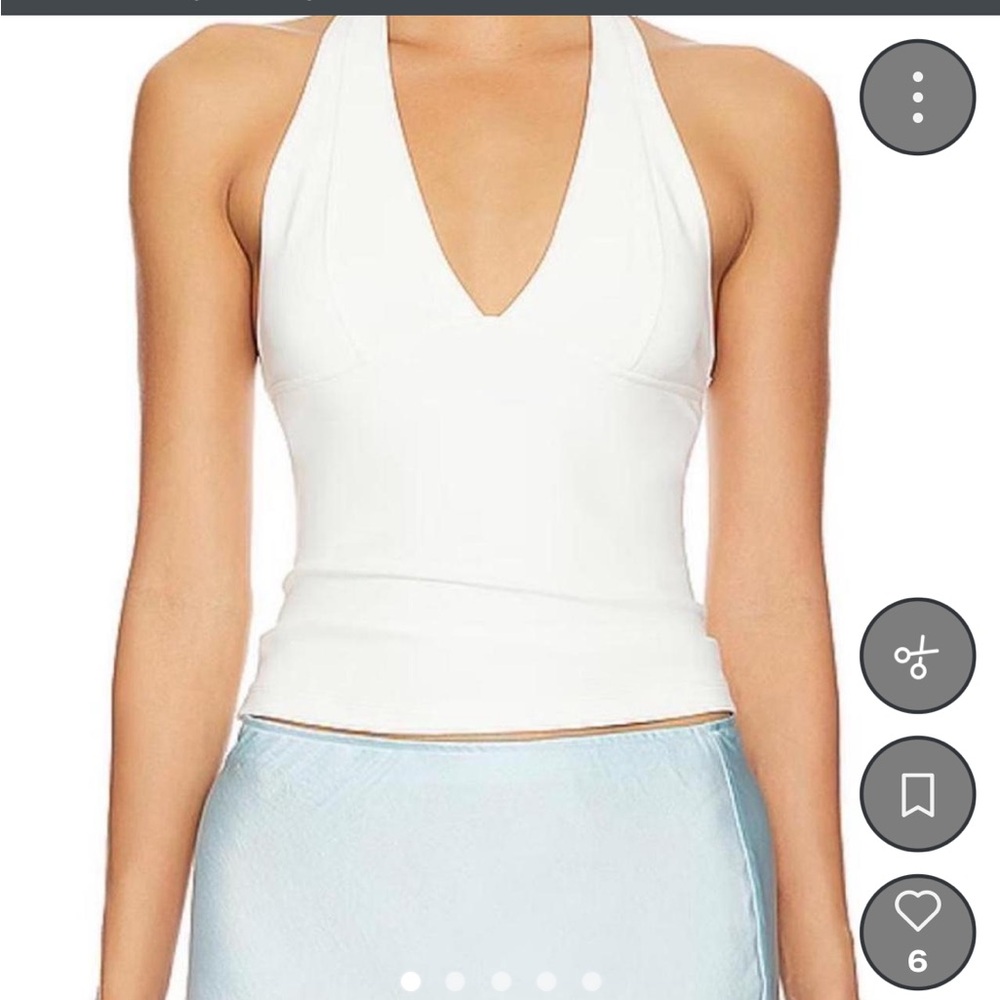 Free People White Halter V-Neck halter
